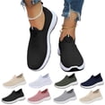 thumbnail image 1 of Women's Walking Shoes Lightweight Comfortable Workout Casual Non Slip Fashion Sneakers Orthopedic Woven Breathable Slip On Arch Support Running Sock Shoes Women Mesh Athletic Sneaker,Black,39, 1 of 10