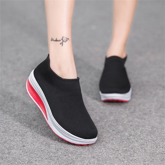 Women's Walking Shoes Lightweight Slip-on Flats Breathable Fashion Sneaker shikongkuajing