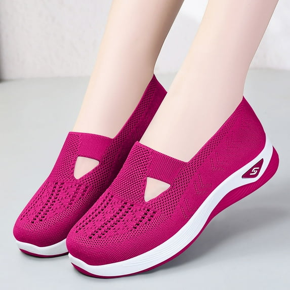Women's Walking Shoes New Wove Breathable Soft Orthopedic Comfortable Slip-On Sneakers for Women Indoor Outdoor Casual Athletic Work Shoe