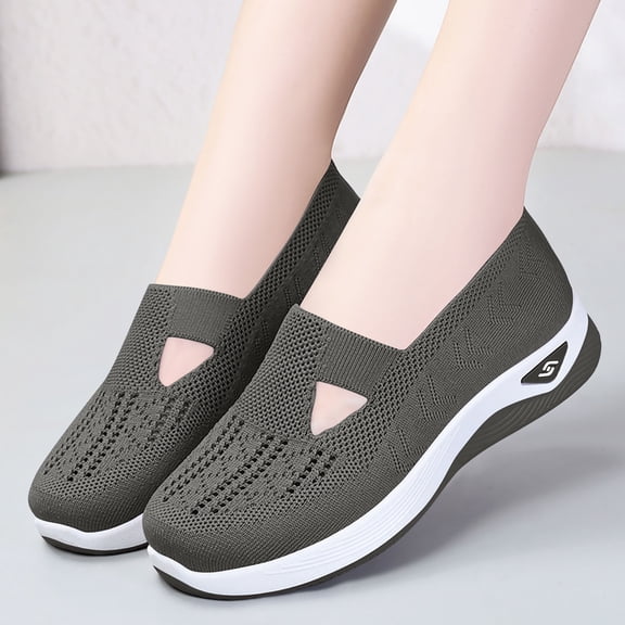 Women's Walking Shoes New Wove Breathable Soft Orthopedic Comfortable Slip-On Sneakers for Women Indoor Outdoor Casual Athletic Work Shoe