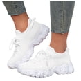thumbnail image 1 of Women's Walking Shoes Slip On Sneakers Non Slip Gym Workout Mesh Casual Sock Trainers Breathable Lace Up Tennis Shoes White Size 8.5, 1 of 1