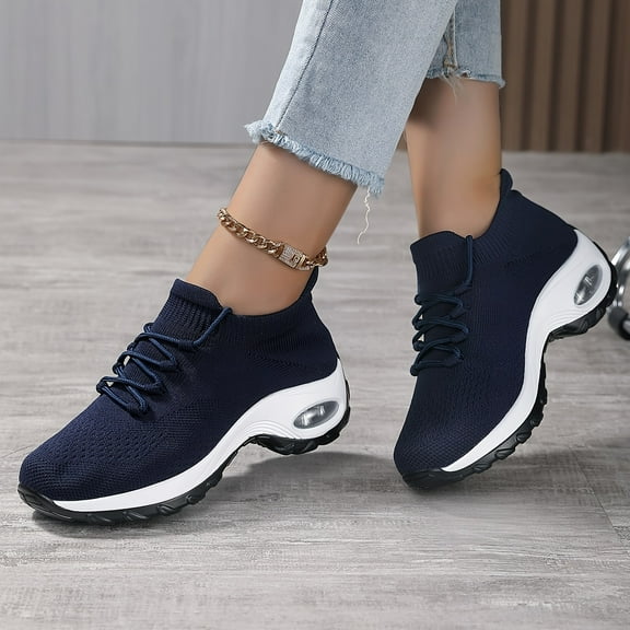 Women's Walking Shoes Sock Sneakers - Mesh Air Cushion Lady Girls Modern Jazz Dance Easy Shoes Platform Loafers