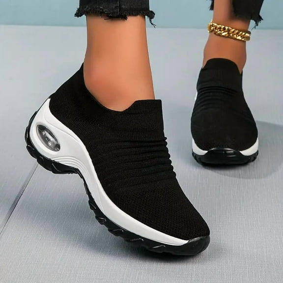Women's Walking Shoes Sock Sneakers - Mesh Air Cushion Lady Girls Modern Jazz Dance Easy Shoes Platform Loafers