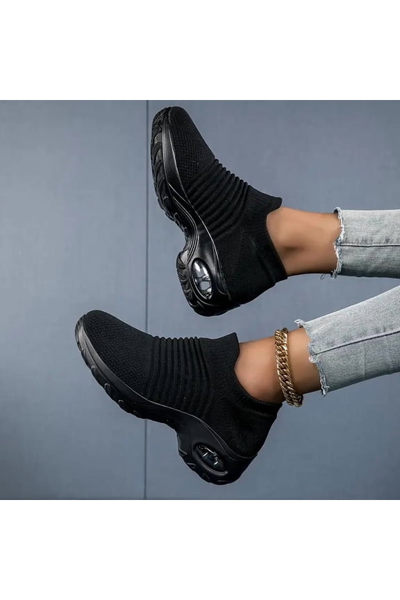 Women's Walking Shoes Sock Sneakers - Mesh Air Cushion Lady Girls Modern Jazz Dance Easy Shoes Platform Loafers