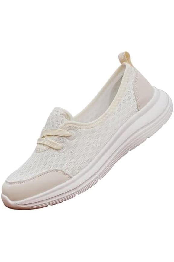 Women's Walking Shoes Soft Sole Mesh Shoe Comfortable Orthopedic Slip-on Breathable Flats Casual Nursing Orthotic Lightweight Shoes Walking Sneaker with Arch Support