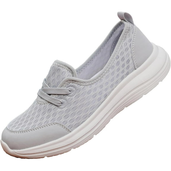 Women's Walking Shoes Soft Sole Mesh Shoe Comfortable Orthopedic Slip-on Breathable Flats Casual Nursing Orthotic Lightweight Shoes Walking Sneaker with Arch Support