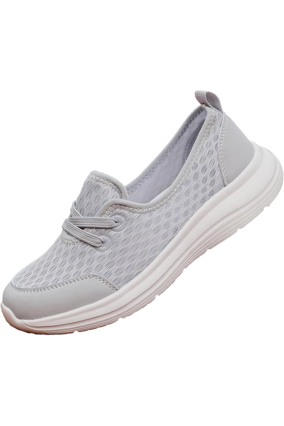 Women's Walking Shoes Soft Sole Mesh Shoe Comfortable Orthopedic Slip-on Breathable Flats Casual Nursing Orthotic Lightweight Shoes Walking Sneaker with Arch Support