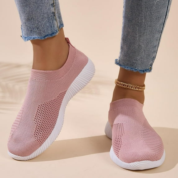 Women's Walking Shoes - Tennis Athletic Casual Gym Slip-On Lightweight Sneakers