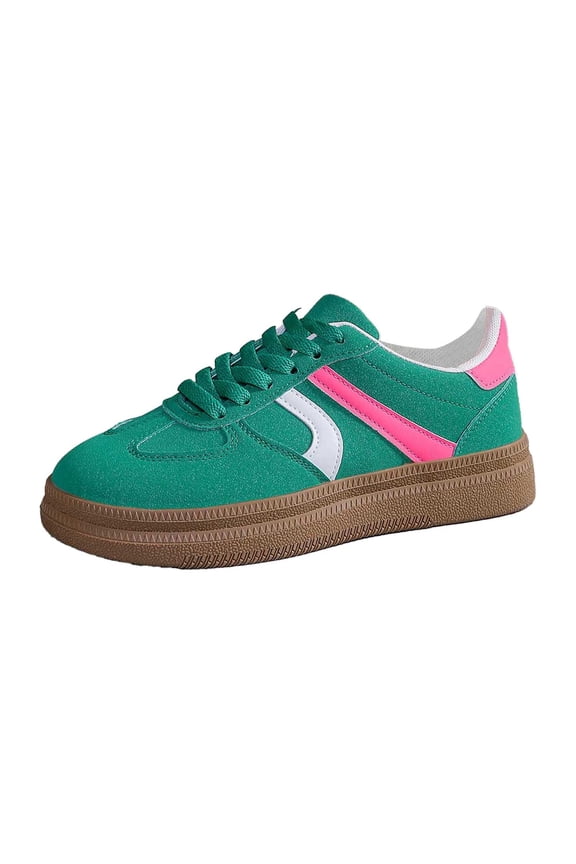 Women's Walking Sneakers with Supportive Midsole Comfort Fashion Suede Lace Up Flat Casual Shoes Comfortable Loafers For Daily Walking And Outing