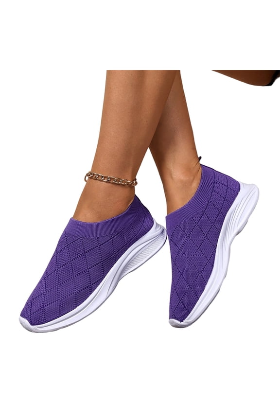 Women's Walking Sock Orthopedic Shoes Elastic Knit Lightweight Slip on Breathable Yoga Sneakers