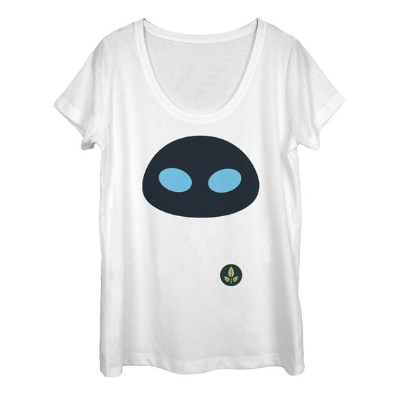 Women's Wall-E EVE Face  Scoop Neck White 2X Large