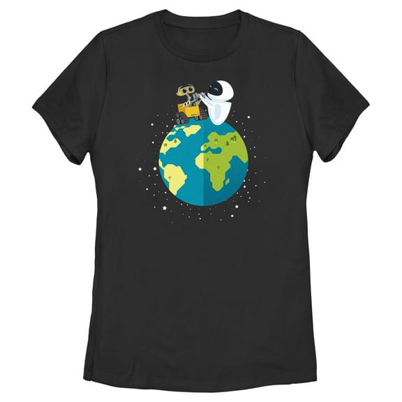 Women's Wall-E Earth Day Eco Robots Graphic Tee Black X Large