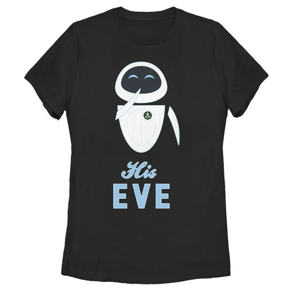 Women's Wall-E Valentine's Day His EVE  Graphic Tee Black Small