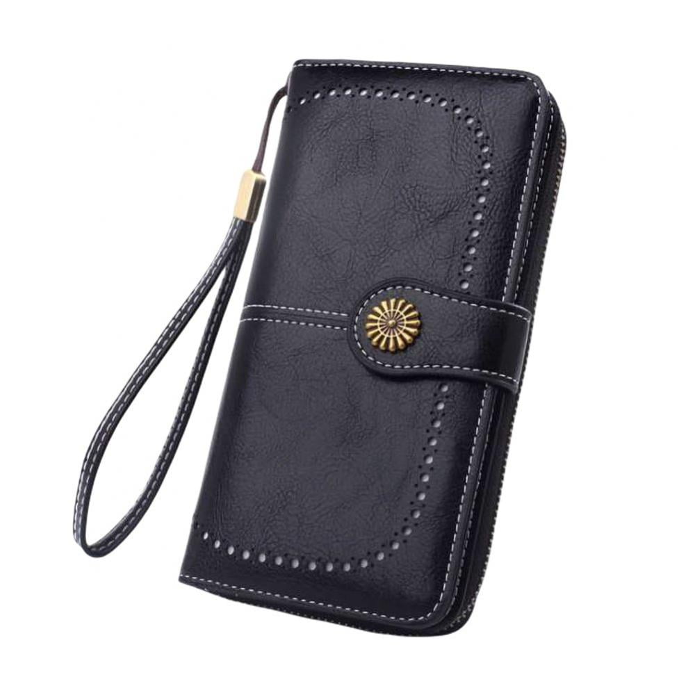 Women's Wallet New Wallet Oil Wax Leather Clutch Bag Women's Long ...