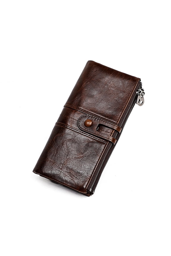 Women's Wallet, Top Layer Cowhide, Anti-theft Card Swiping Rfid Genuine Leather Wallet/8.2 * 3.9in