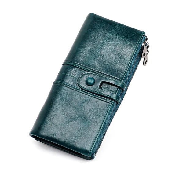 Women's Wallet, Top Layer Cowhide, Anti-theft Card Swiping Rfid Genuine Leather Wallet/8.2 * 3.9in