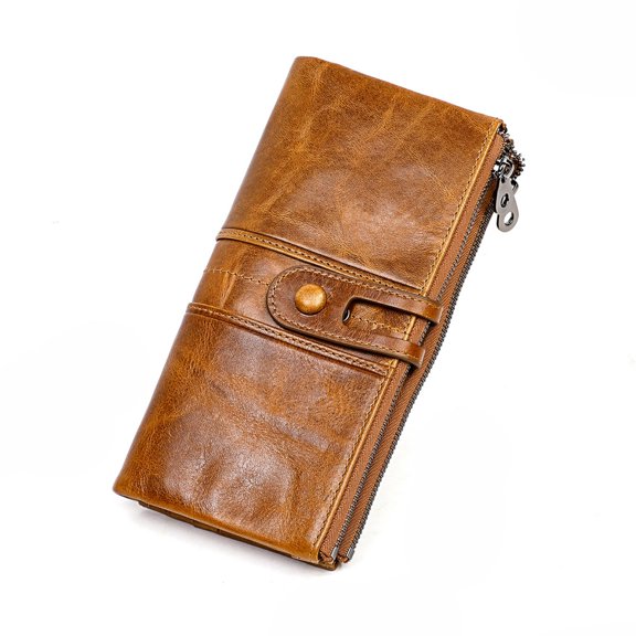 Women's Wallet, Top Layer Cowhide, Anti-theft Card Swiping Rfid Genuine Leather Wallet/8.2 * 3.9in