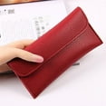 thumbnail image 1 of Women's Wallet, ZzCityTK Slim Bifold Zipper Wallet, Plastic ID Card Coin Purse with Multiple Slots Compact Travel Gift, Red, 1 of 6