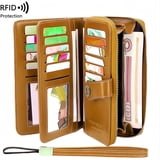 Women's Wallets Genuine Leather Credit Card Holder with RFID Blocking ...