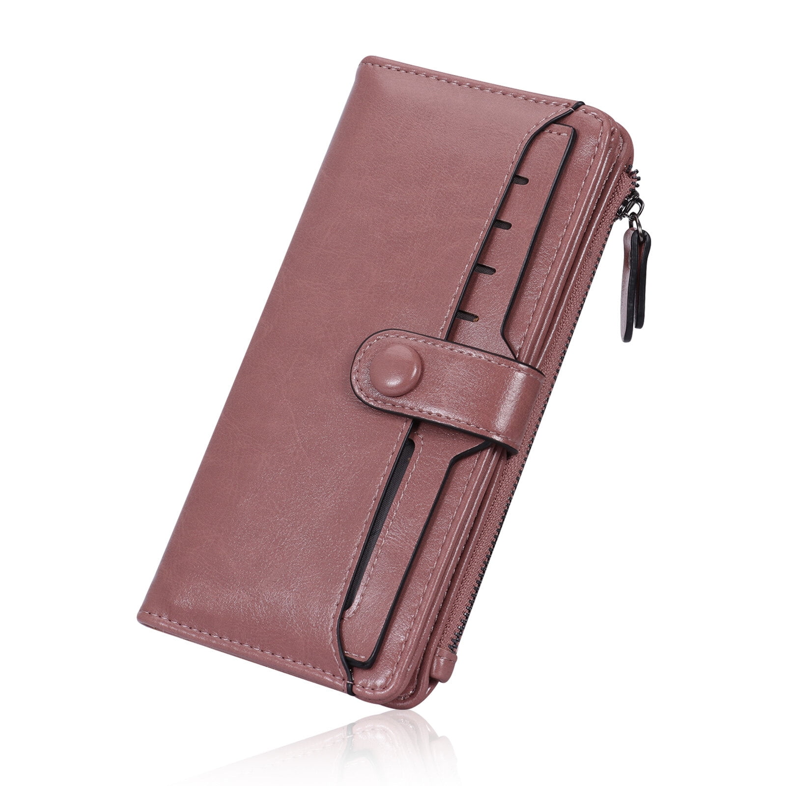 Women s Wallets Ladies Waxed Genuine Leather Clutch Large Capacity Bifold Long Wallet Slim Credit Card Holder Organizer Walmart Business Supplies
