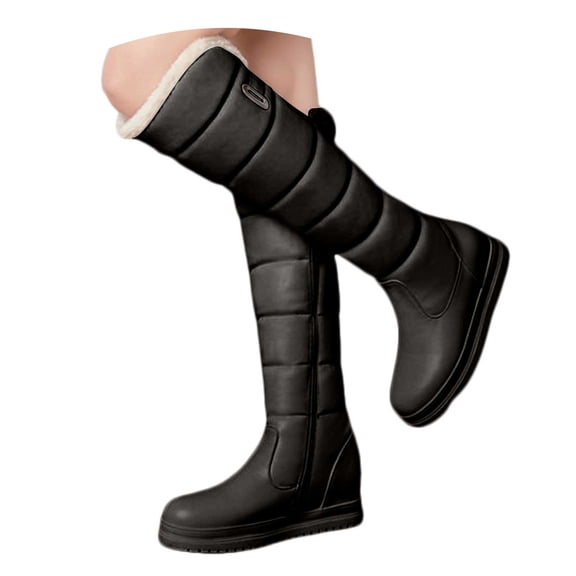 Women's Warm Boots With Lined And White Wide Winter Boots Water Mid Calf Boots For Hiking Working Outdoors