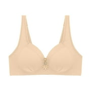 LUCKYRCC Women's Warm Bra Full Coverage Minimizer Bras Bralettes Push Up Underwear Plus Size Bras Seamless Bralette Non-Padded Bra with Adjustable Straps Wireless Vest Style Bralette