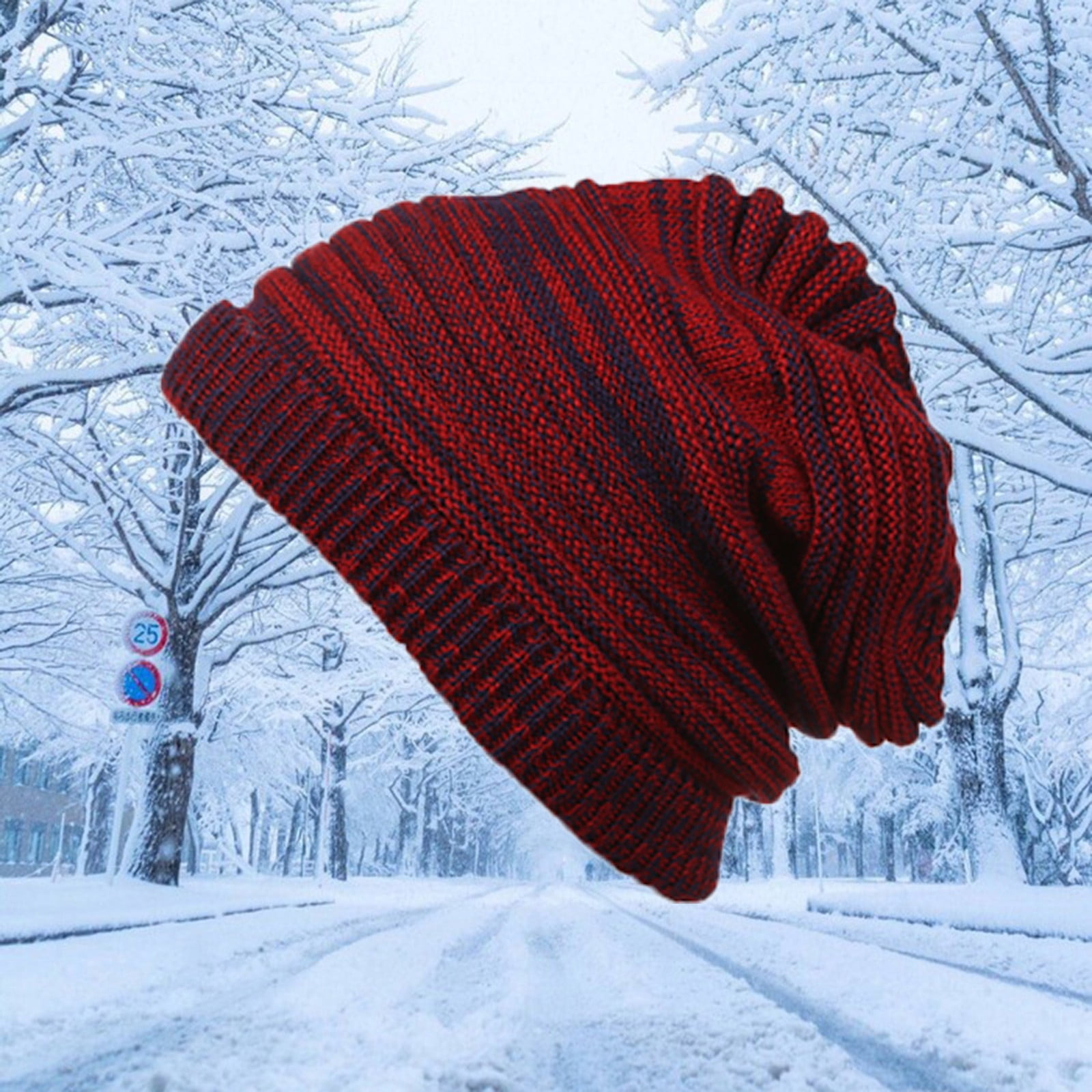 Women's Warm Casual Hats Couples Knit Hats Caps Knit Hat with Ear Mens