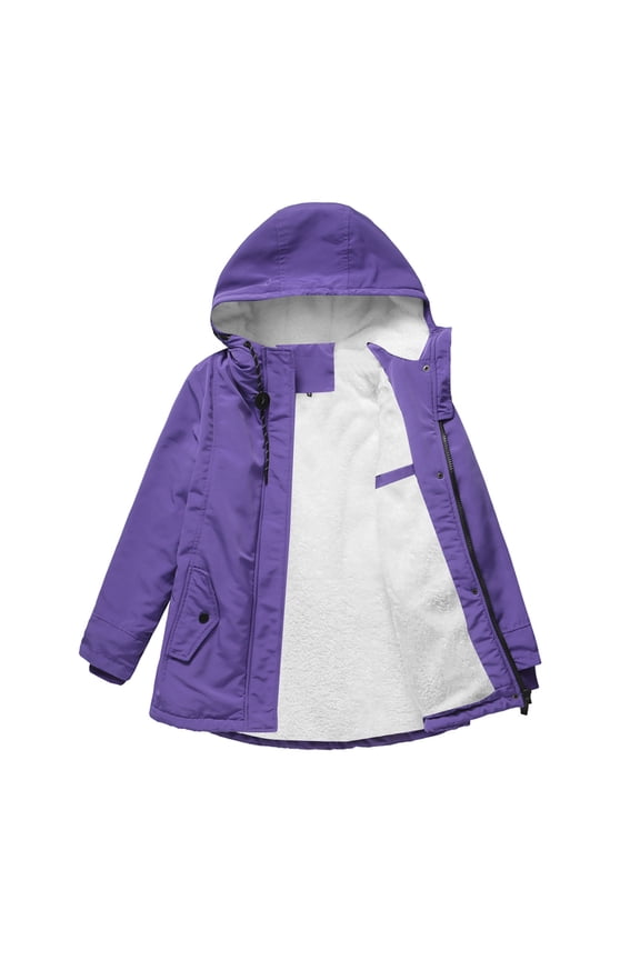 Women's Warm Coat Jacket Outwear Fur' Lined Trench Winter Hooded Thick Overcoat