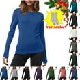 thumbnail image 1 of Women's Warm And Comfortable Round Neck Base Shirt Lightweight Long Sleeved Warm Shirt And Medium-Sized Socks Combination Set Winter Clothes Casual Fall Outfits, 1 of 8