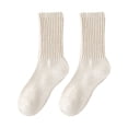 thumbnail image 1 of Women's Warm Crew Socks Ribbed Knit Mid Calf Socks Stretchy Fit Cozy Winter Socks for Daily Wear, 1 of 5