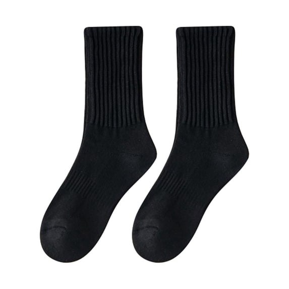 Women's Warm Crew Socks Ribbed Knit Mid Calf Socks Stretchy Fit Cozy Winter Socks for Daily Wear
