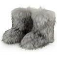 thumbnail image 1 of Women's Warm Faux Fur Boots Furry Short Snow Boots, Mid-Calf Flat Shoes for Outdoor Wear, 1 of 12