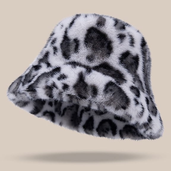 Women’s Warm Faux Fur Bucket Hat Soft Plush Winter Hat Thick Cozy Furry Style