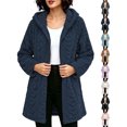 thumbnail image 1 of Women's Warm Fleece Jackets Zip Up Oversized Hooded Double-sided Velvet Long Sleeved Versatile Jacket Top, 1 of 6