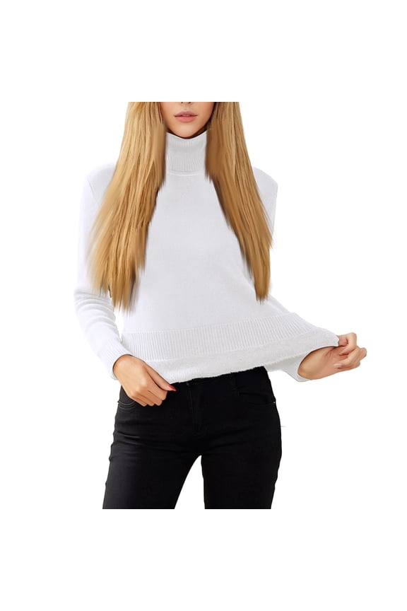 Women's Warm Fleece Lined Base Layer Top - Great for Ski Trips, Winter Hiking and Outdoor Sports, Soft Thermal Underwear for Cold Days and Athletic Activities - White