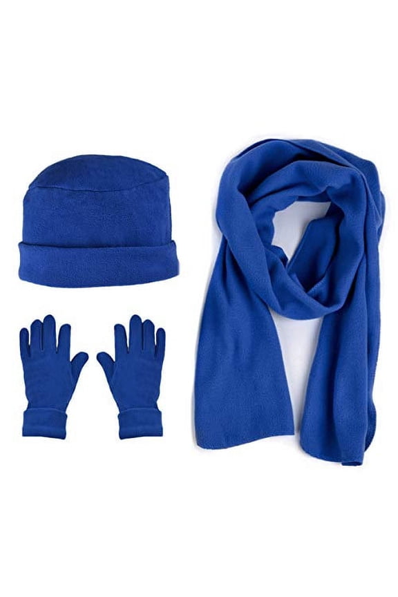 Women's Warm Fleece Winter Set - Scarf, Hat, and Gloves Set