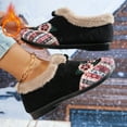 thumbnail image 1 of Women’s Warm Floral Embroidered Winter Shoes,Cozy Lightweight Non-Slip Everyday Shoes,Warm Plush Slip-On Booties (Black,41), 1 of 4