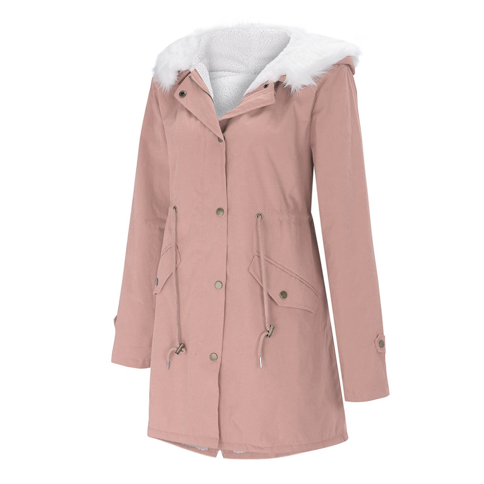 Women's Warm Hooded Thick Padded Outerwear Big Collar Jackets Bed ...