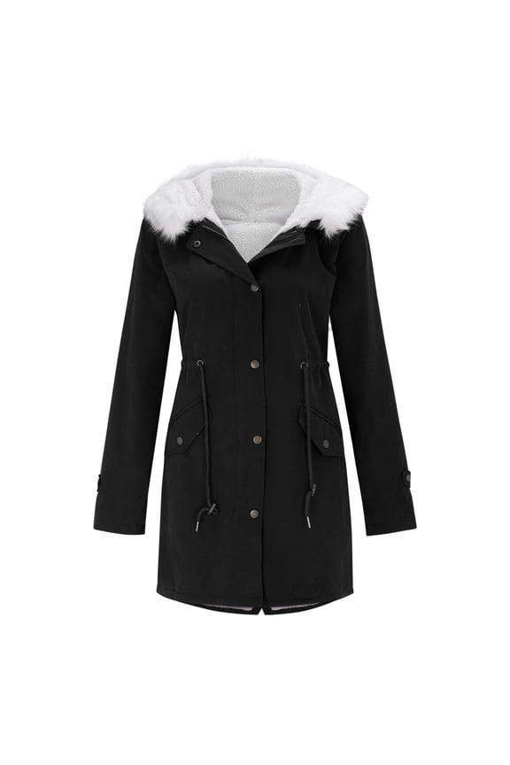 Women's Warm Hooded Thick Padded Outerwear Big Collar Jackets Jacket with Zipper for Women Flexion Jacket Jacket No Hood Women Zip Sweaters for Women Jacket Shirt Extra Warm Winter Jacket Lined