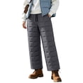 thumbnail image 1 of Women's Warm Insulated Quilted Winter Pants Fleece Lined Water Resistant Snow Pants Elastic High Waist with Pockets Outdoor Hiking Ski Bottoms Gray, 1 of 8
