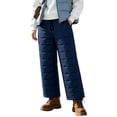 thumbnail image 1 of Women's Warm Insulated Quilted Winter Pants Fleece Lined Water Resistant Snow Pants Elastic High Waist with Pockets Outdoor Hiking Ski Bottoms Navy, 1 of 8