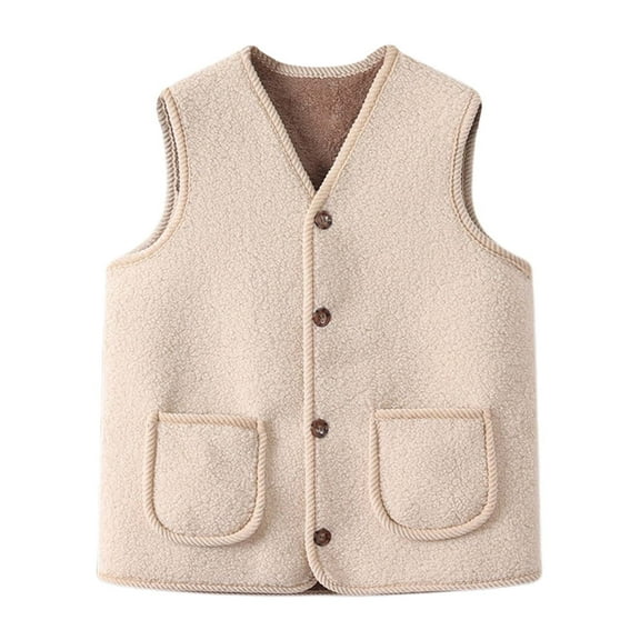Women's Warm Lamb Wool Vest Thickened Sleeveless Outerwear Cardigan For Autumn Winter Comfortable Stylish