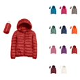 thumbnail image 1 of Women's Warm Lightweight Hooded Windproof Winter Coat, Padded Quilted, White, Short Slim Fit, 1 of 5
