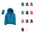 thumbnail image 1 of Women's Warm Lightweight Hooded Windproof Winter Coat, Padded Quilted, White, Short Slim Fit, 1 of 5