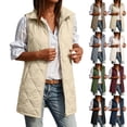 thumbnail image 1 of Women's Warm Mid-Length Puffer Vests,Full Zip Sleeveless Hooded Casual Layering Winter Outerwear Jacket with Side Pocket, 1 of 7
