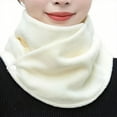 thumbnail image 1 of Women's Warm Neck Scarf Thick Fleece Windproof Buttons Outdoor Scarves for Skiing Cycling White Free Size, 1 of 5