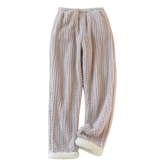Women's Warm Plush Fleece Pajama Pants, Comfy Baggy Thicken Lounge PJ Bottoms for Winter M-XL
