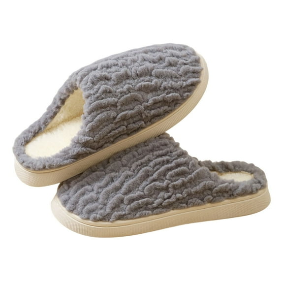 Women's Warm Plush Slippers Winter Cozy Fluffy Slip On Shoe Home Silent Indoor Outdoor Memory Foam Slippers Gifts for Mom