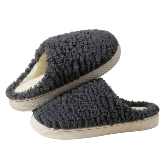 Women's Warm Plush Slippers Winter Cozy Fluffy Slip On Shoe Home Silent Indoor Outdoor Memory Foam Slippers Gifts for Mom