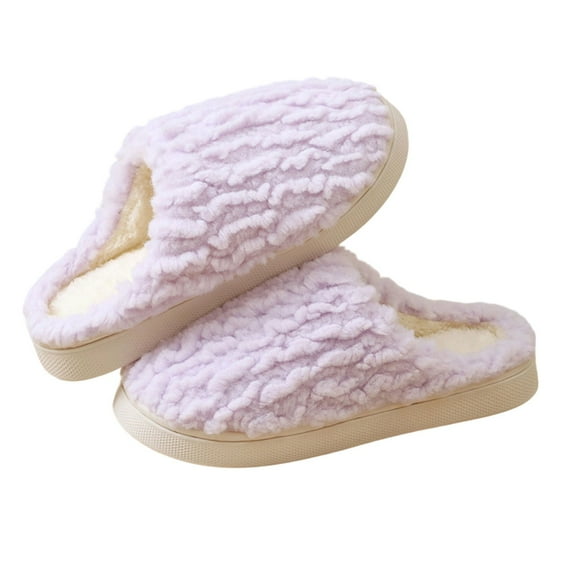 Women's Warm Plush Slippers Winter Cozy Fluffy Slip On Shoe Home Silent Indoor Outdoor Memory Foam Slippers Gifts for Mom